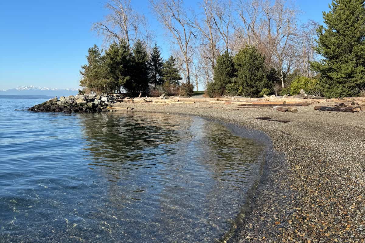 The slope of the beach could be challenging for those with limited mobility.