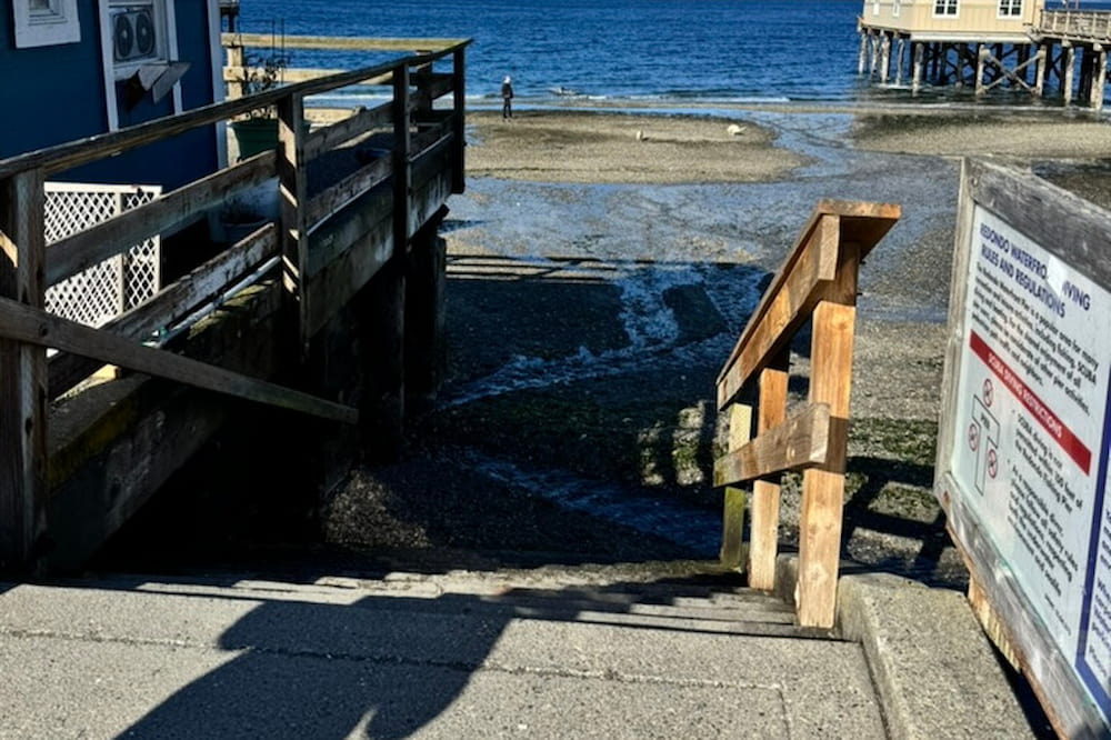 Stairs leading down to the beach area.